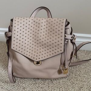 Michael Kors Bristol medium Studded Pink Leather Backpack